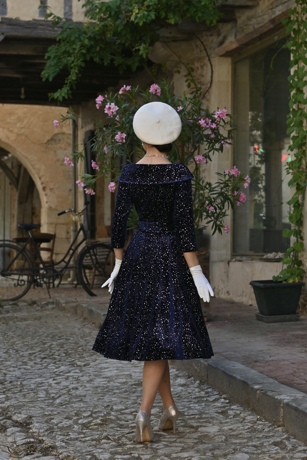 Pheobe Velvet Sparkle Swing Dress in Extended Sizing